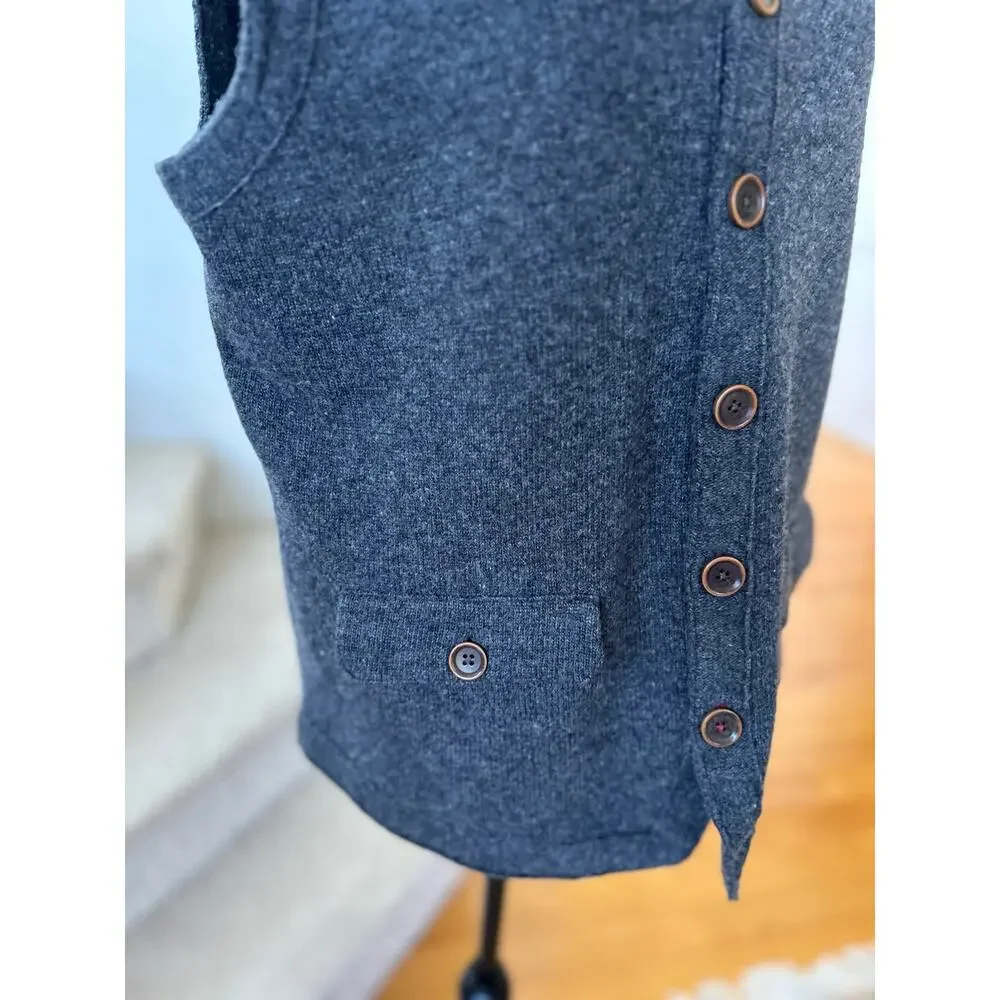 Banana Republic Merino Wool Grey Sweater Vest Academia Preppy